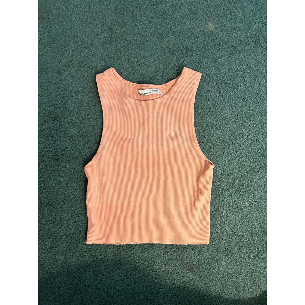 Pull&Bear Ribbed light pink tank top